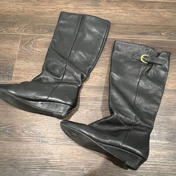 Steve Madden Intyce Cognac Tall Distressed Leather Boots Wmn's 6.5 M - Picture 1 of 9
